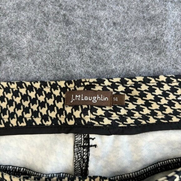 J McLaughlin Women's Pull on Pants 14 Pattern Tan Black Skinny Legging Rayon 390 - Picture 3 of 14